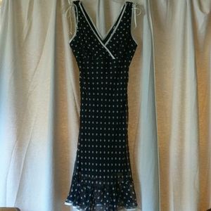 Jodi Kristopher Polka Dots Dress Size 3/4 Navy and White  NWT